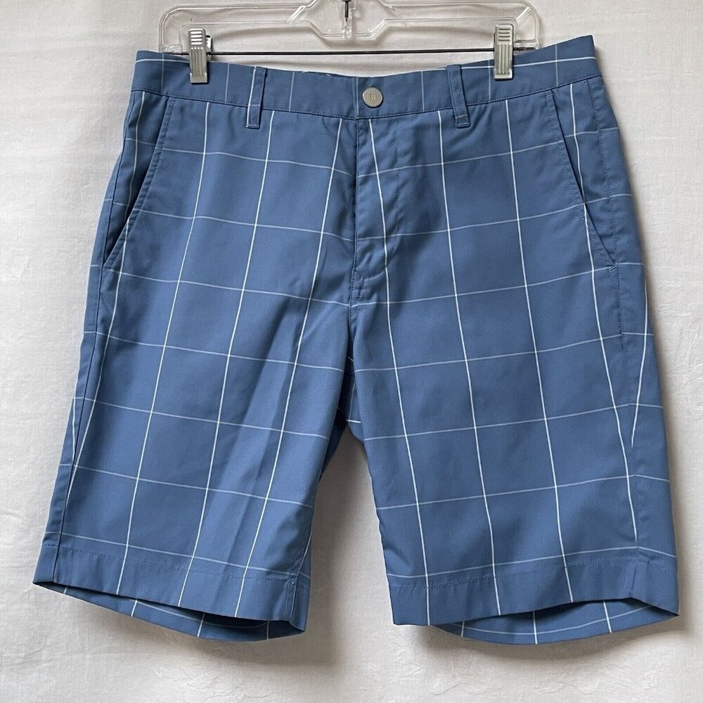 Bonobos‎ Flat Front Shorts Mens 34 Blue 10 in Inseam Golf Outdoor Chino Summer